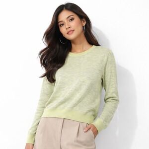Jason Wu Womens Green Melange Crewneck Lightweight Viscose Sweater M Minimalist